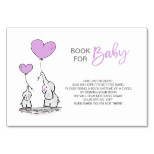 Buchen - Elephant LAVENDER Babydusche Tischnummer