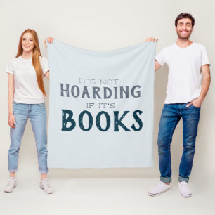 Buchen Hoarding Funny Blue Gray Book Lovers Buchha Fleecedecke
