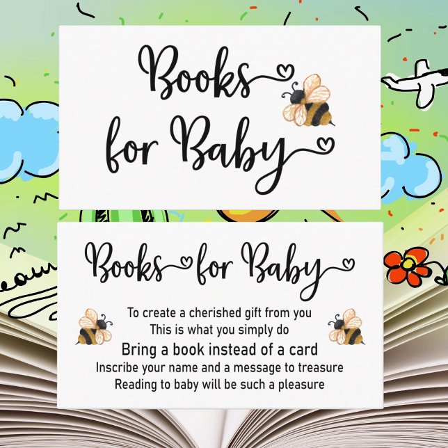 Buchen Sie Baby Bee Dusche Einladung (Cute Baby Shower Books For Baby Cards. Enclose in your invite. Share the joy or reading. )