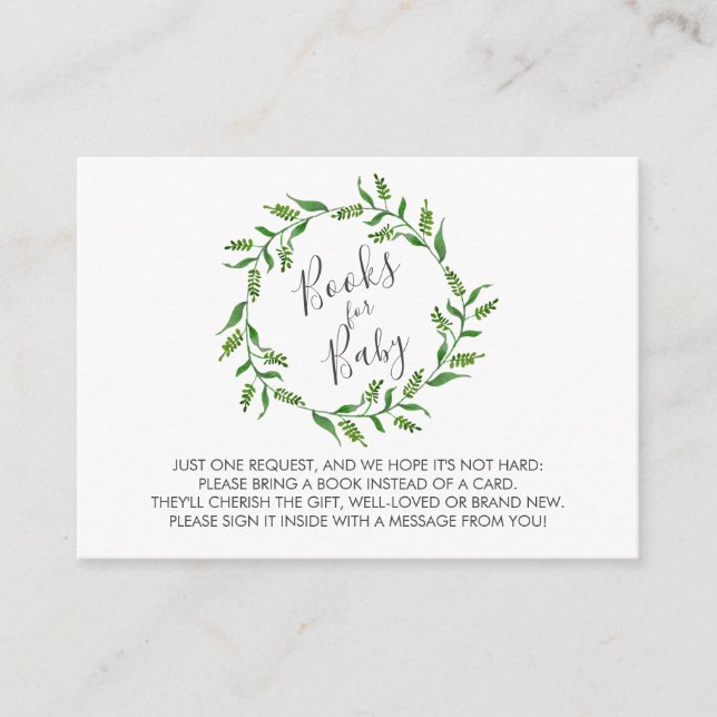 Buchen Sie Baby Duwer Green Wreath Begleitkarte (Vorderseite)