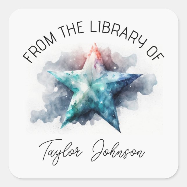 Buchen Sie Buchzeichen Sternenhimmel Sternenhimmel Quadratischer Aufkleber (Vorderseite)