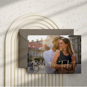 Buchen Sie die Tickets Imitate Gold Wedding Save t Ankündigungspostkarte