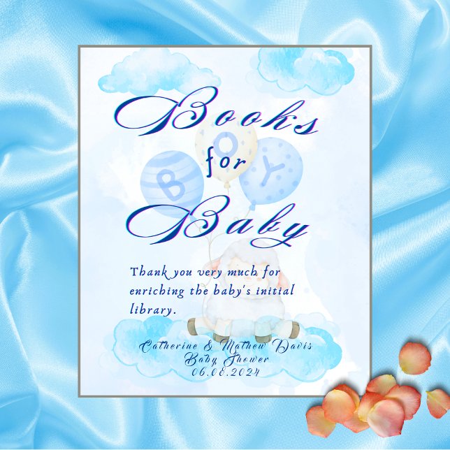 Buchen Sie für Baby Blue Little Lamb Baby Shower Sockelschild (Von Creator hochgeladen)