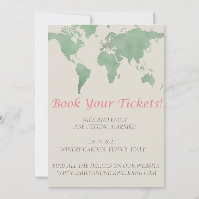 Buchen Sie Ihre Eintrittskarten für Ihre Hochzeit Einladung (Vorderseite)
