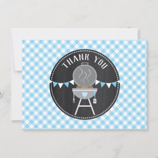 Buchen Sie im Oven BabyQ Baby Shower Blue Chalkboa Dankeskarte