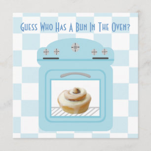 Buchen Sie in der Oven Baby Boy Blue Baby Dusche Einladung