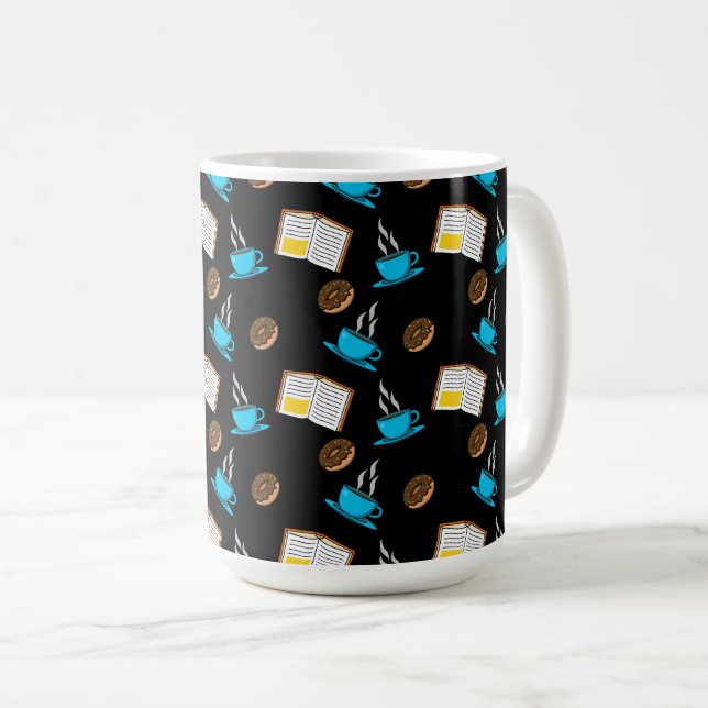 Buchen Sie Kaffee und Donut Cartoon Kaffeetasse (VorderseiteRechts)