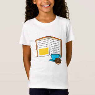 Buchen Sie Kaffee und Donut Cartoon T-Shirt
