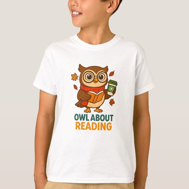 Buchen Sie Lover Funny Pub T-Shirt Owl Über Readin (Vorderseite)