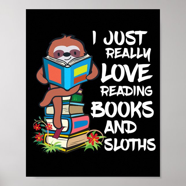 Buchen Sie Lover Kids Sloth Lover Book Reading Poster (Vorne)