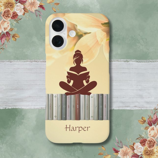 Buchen Sie Lover Phone Case Elegante Gelb (Personalized Book Lover Phone Case Elegant Yellow)
