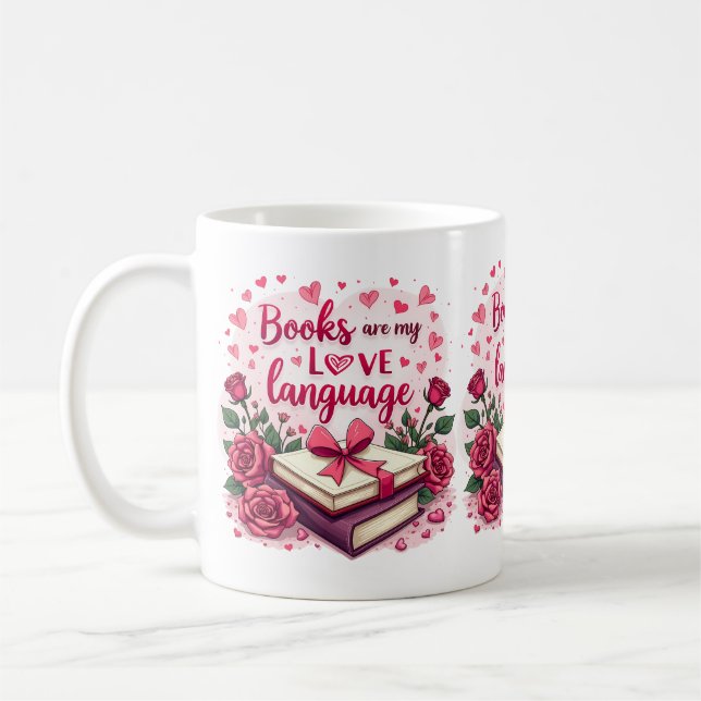 Buchen Sie Lover Valentine Romantic Reading Ästhet Kaffeetasse (Links)