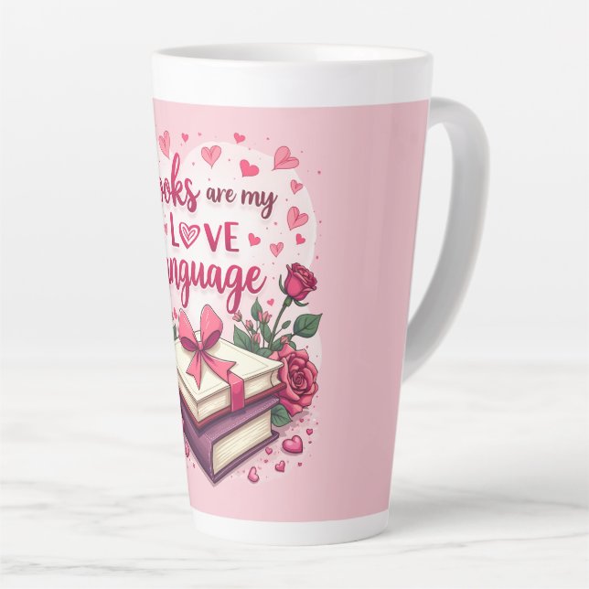 Buchen Sie Lover Valentine Romantic Reading Ästhet Milchtasse (Rechte Ecke)