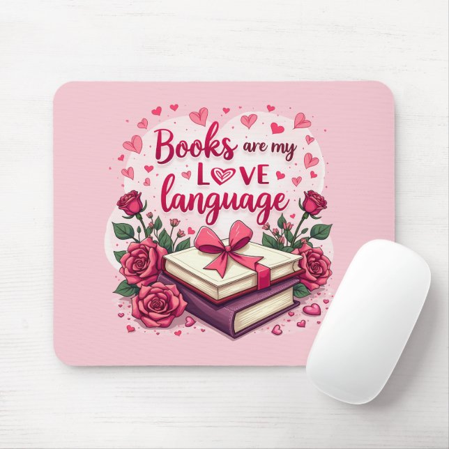 Buchen Sie Lover Valentine Romantic Reading Ästhet Mousepad (Mit Mouse)