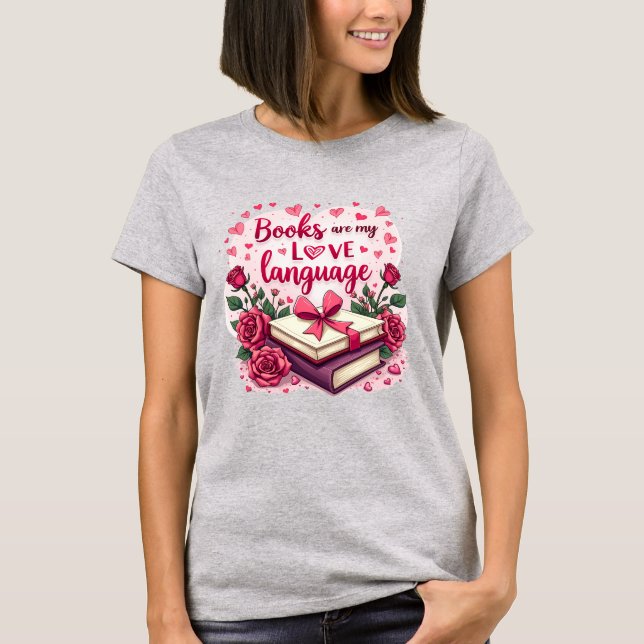 Buchen Sie Lover Valentine Romantic Reading Ästhet T-Shirt (Vorderseite)