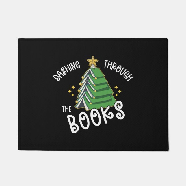 Buchen Sie Lover Weihnachtsbaum Reading Fußmatte (Vorderseite)