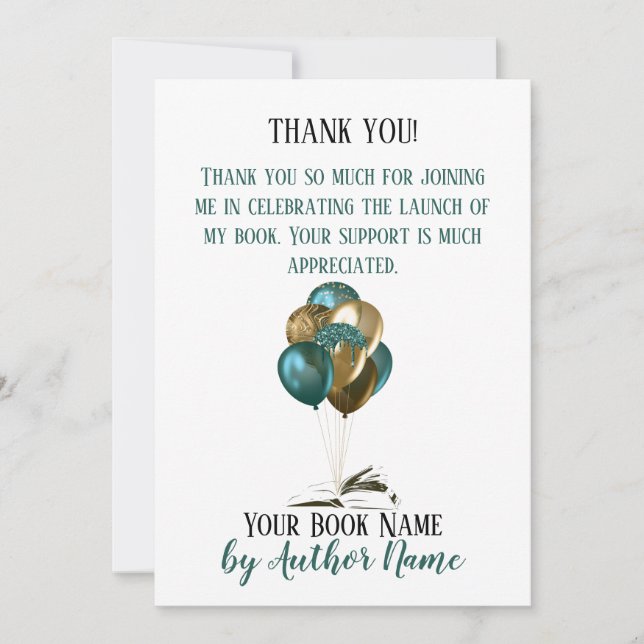 Buchen Sie Party-Ballons dank Karte (Vorderseite)