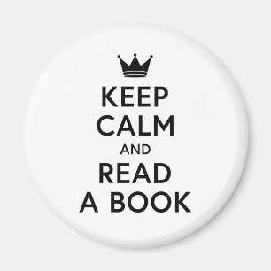 Buchen Sie Ruhe Behalten und ein Buch lesen Magnet