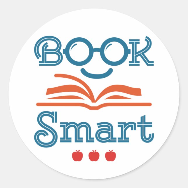 Buchen Sie Smart Funny Reading Lover Bookworm Runder Aufkleber (Vorderseite)