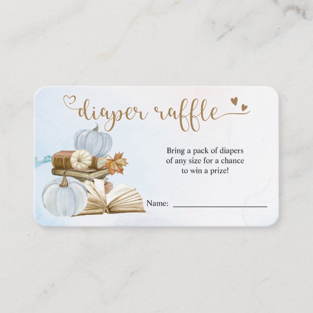 Buchen Sie Theme Blue Baby Shower Diaper Raffekart Begleitkarte (Vorderseite)