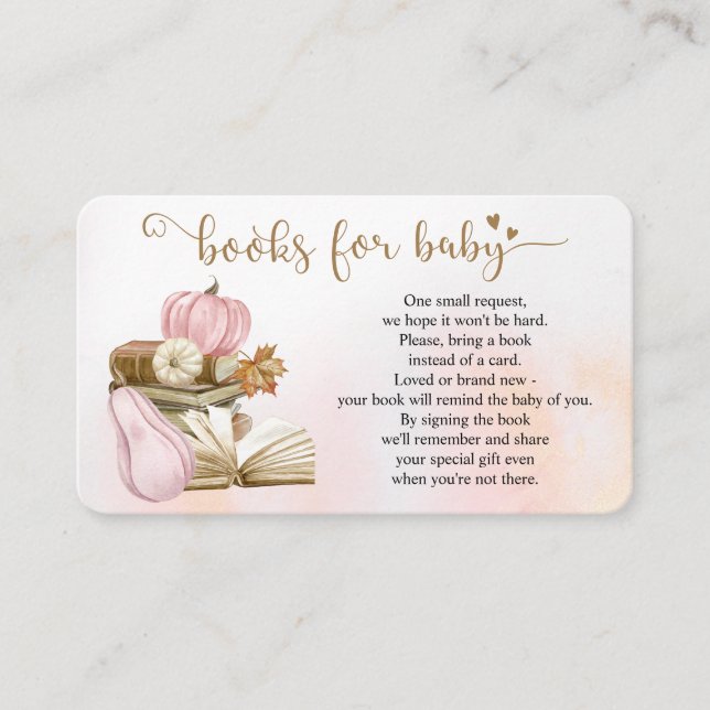 Buchen Sie Theme Pink Pumpkin Book Request Card Begleitkarte (Vorderseite)