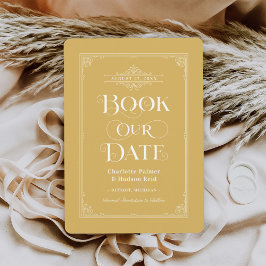 Buchen Sie unser Date Yellow Vintag Book Cover Wed Save The Date