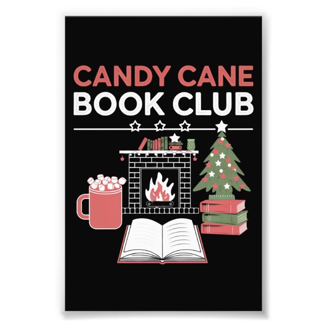 Buchen Sie Weihnachts Candy Cane Book Club Buchen Fotodruck (Vorne)