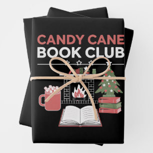 Buchen Sie Weihnachts Candy Cane Book Club Buchen Geschenkpapier Set