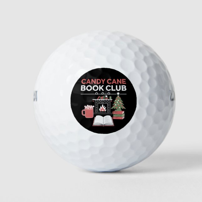 Buchen Sie Weihnachts Candy Cane Book Club Buchen Golfball (Vorderseite)