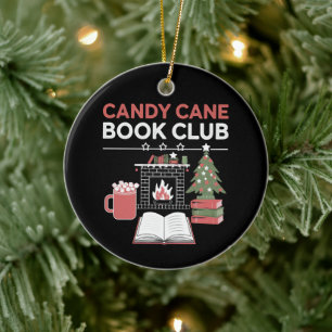 Buchen Sie Weihnachts Candy Cane Book Club Buchen Keramik Ornament