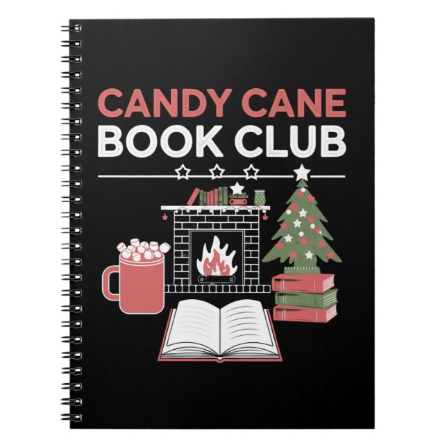 Buchen Sie Weihnachts Candy Cane Book Club Buchen Notizblock (Vorderseite)