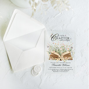 Buchen Sie Wildblume ein neues Kapitel Babydusche  Acryleinladungen