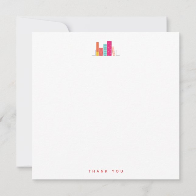 Buchen Sie Wurm in Coral & Pink Danke Karte (Vorderseite)