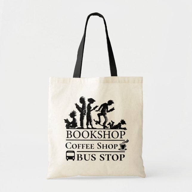 Buchen und Kaffee Liebhaber Funny Shopping Bag Tragetasche (Vorne)