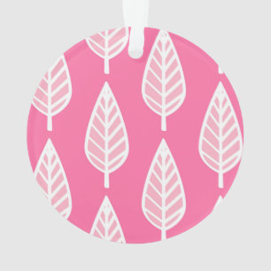 Buchenblattmuster - Heiß rosa und weiß Ornament