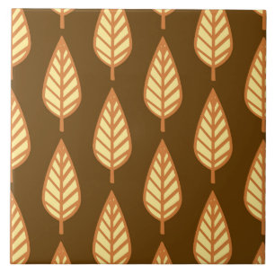 Buchenblattmuster - Orange und braun Fliese