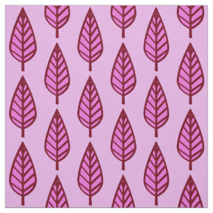 Buchenblattmuster - Rosa und Bordeaux Stoff