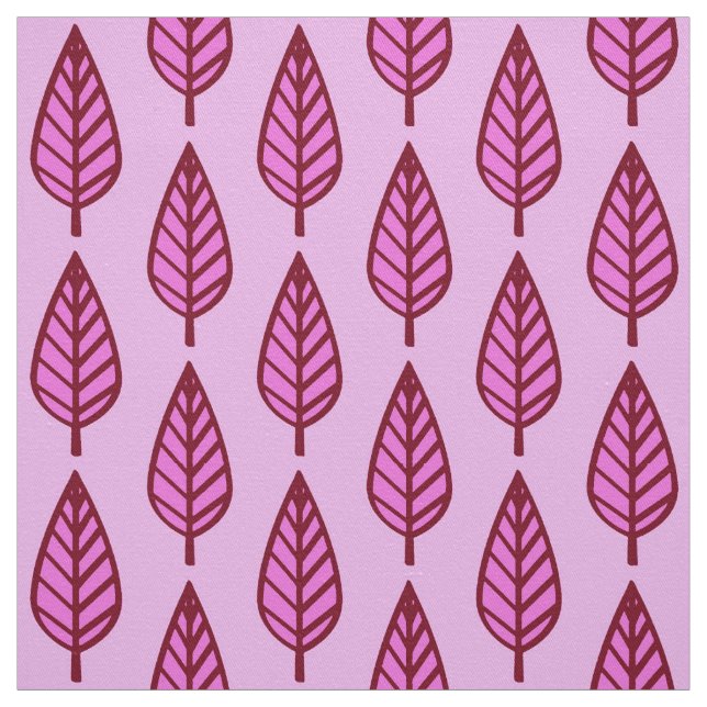 Buchenblattmuster - Rosa und Bordeaux Stoff (Muster)