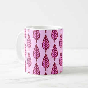 Buchenblattmuster - Rosa und Bordeaux Tasse