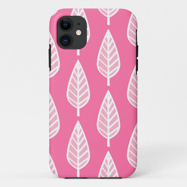 Buchenblattmuster - Rosa und weiß, blütig Case-Mate iPhone Hülle (Rückseite)