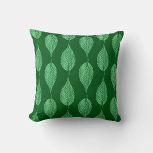Buchenleaf Chalk Print, Deep Emerald Green Kissen