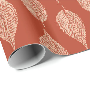 Buchenleaf Chalk Print, Mandarin Orange Geschenkpapier