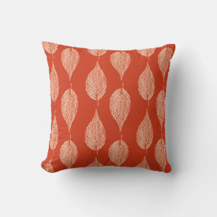 Buchenleaf Chalk Print, Mandarin Orange Kissen