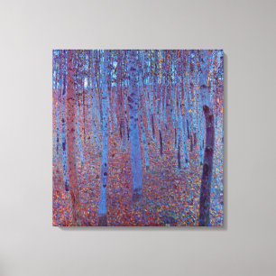 Buchenwald von Gustav Klimt, Vintager Jugendstil Leinwanddruck