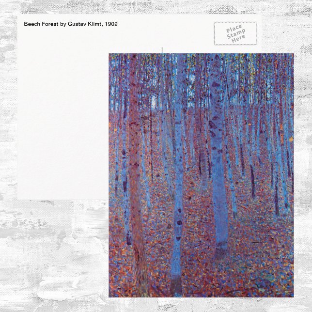 Buchenwald von Gustav Klimt, Vintager Jugendstil Postkarte (Von Creator hochgeladen)