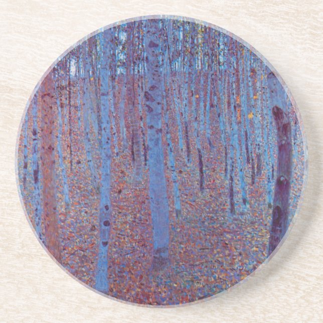 Buchenwald von Gustav Klimt, Vintager Jugendstil Untersetzer (Vorne)