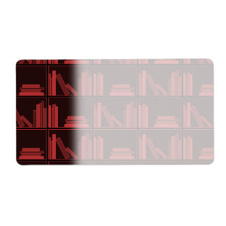 Bücher auf dem Schelf. Dunkelrot.
