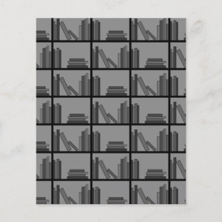 Bücher auf dem Schelf. Grau und Schwarz.
