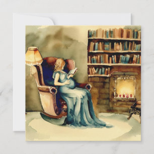 Bücher & Baby: Klassische Literatur, eine Babydusc Einladung