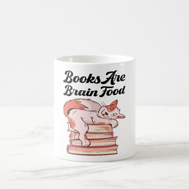 Bücher - Bücher sind Hirnfutter Kaffeetasse (Mittel)